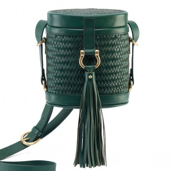 Sancia Handbags - Sancia Luna Woven Fringe Crossbody Bag Forest Green